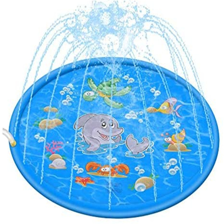 Spot  foldable Children Dolphin Version Play Water Mat Lace Letter Sprinkler Mat Pet Sprinkler Water Mat Toys