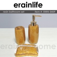 3 pcs gold polyresin bathroom accessories set/bathroom set