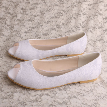 Ladies Peep Toe Flat Shoes for Bridal