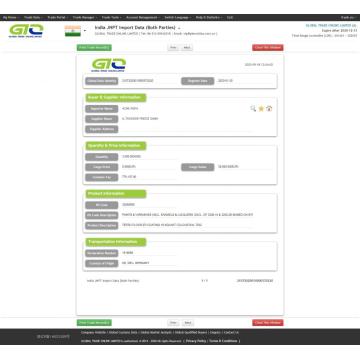 Salutan Floor India Import Sample Data