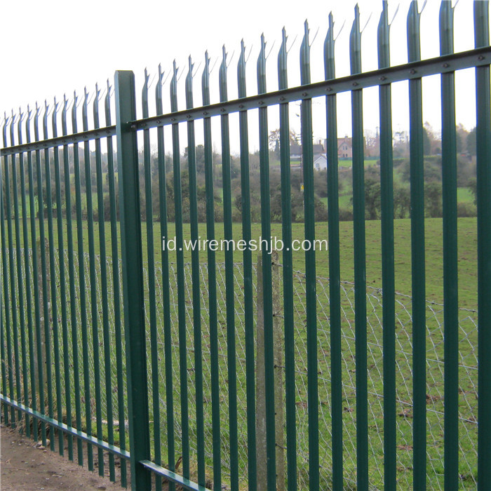 Green Powder Coated Palisade Security Fence