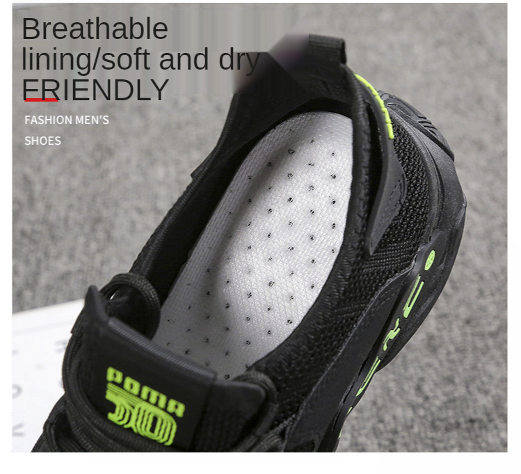Fashion New Men's Shoes Korean Sports and Leisure Running Shoes Fly Woven Breathable Mesh Shoes Casual
