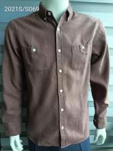Wholesale Solid Color Garments Men's Brown Shirts