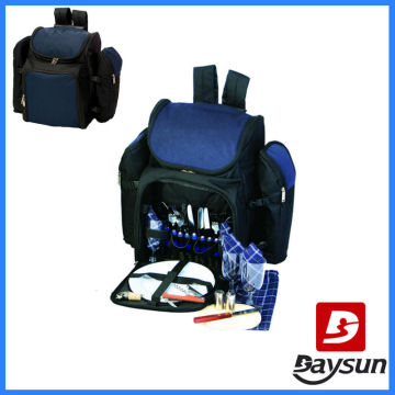 4 Person Tandoor Backpack picnic - Navy Deluxe fully loaded picnic set