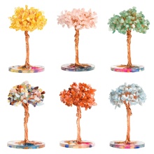 Raw Stone Raw Stone Copper wire Resin Base Tree Ornament(140X80MM)