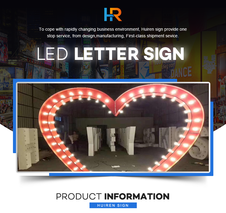 Customized marquee light letters led bulb sign channel letter electronic signs wedding