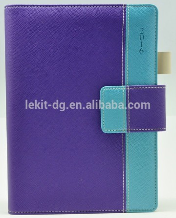 purple color pu leather daily organizer