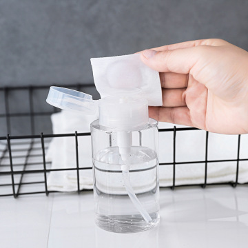 Clear Liquid Press Pump Dispenser Makeup Remover Bottle