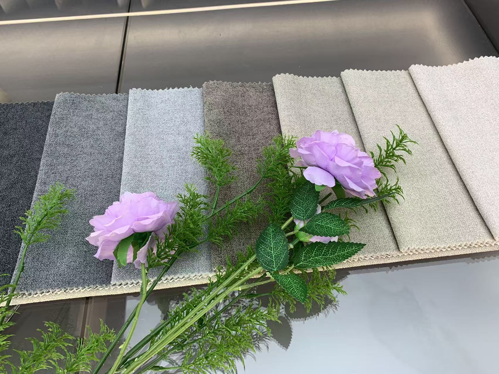 Tissu d'ameublement de canapé de couleur unie aspect lin Linen Look Solid Color Sofa Upholstery Fabric
