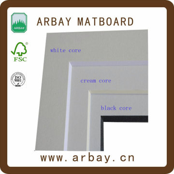 4ply Moorman Fabric Matboard White Cream Smooth Mat Board Double-Sided Pebble Embossed Matboard
