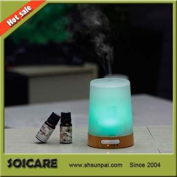 Wood+Glass car ultrasonic aroma diffuser, 100ml glass aroma diffuser, wholesale shanghai aroma flower diffuser