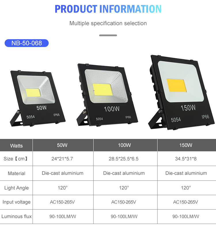 OKELI High lumen bridgelux IP66 SMD outdoor waterproof 10 20 30 50 100 150 200 300 watt led flood light