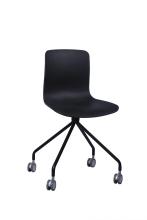 Modern plastic swivel side chair with wheel