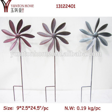 Outdoor antique pinwheel stakes metal wind pinwheel