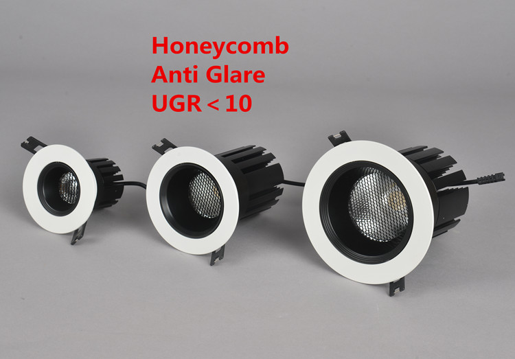 New design top quality 12W led downlight anti glare with honeycomb recessed downlight for indoor lighting