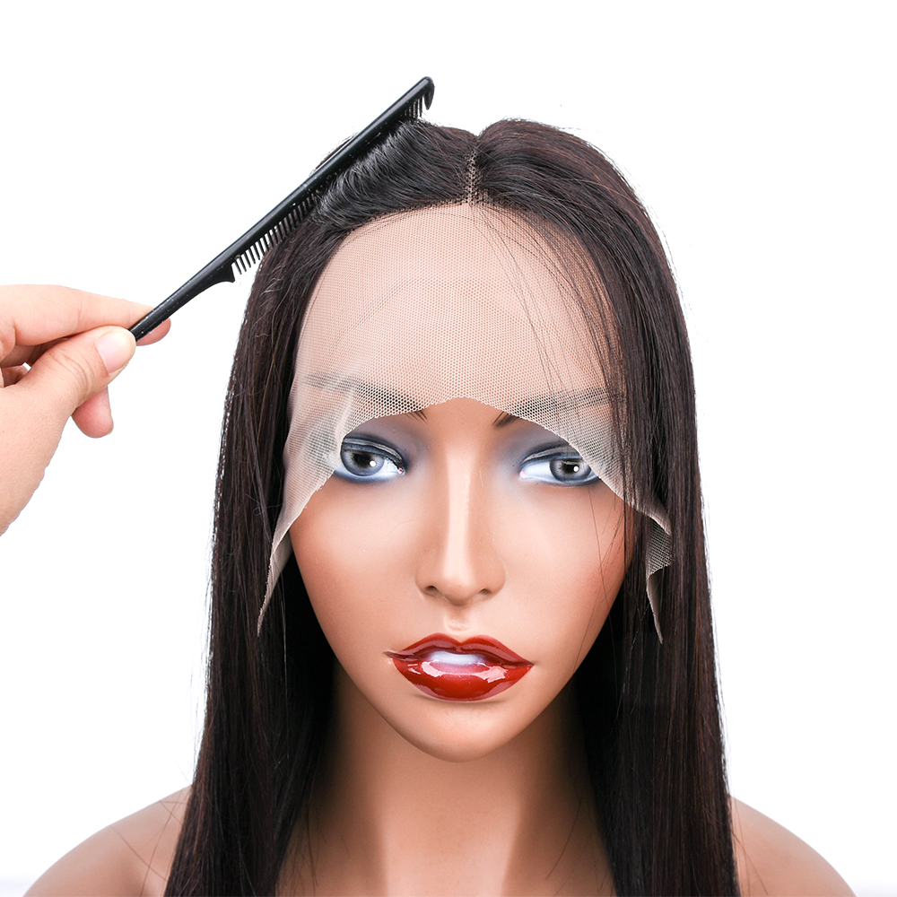 New T Part Net Lace Frontal 10A Nature Color Straight Cheap Fashionable Brazilian Hair Wigs Wholesale In Stock,100% Human Hair