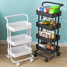 Hot Sale 3 Tier Metal Kitchen Storage Trolley with Wheels