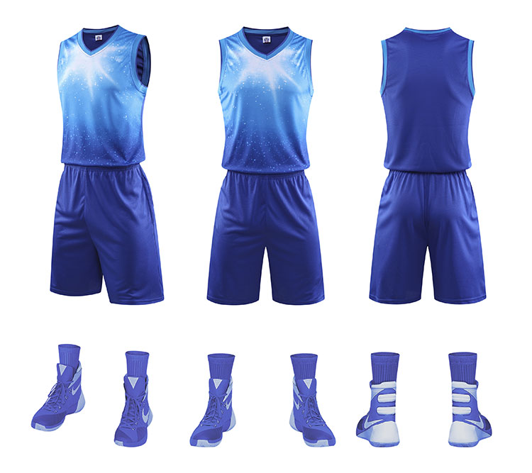 Sublimation polyester basketball uniform with pocket front