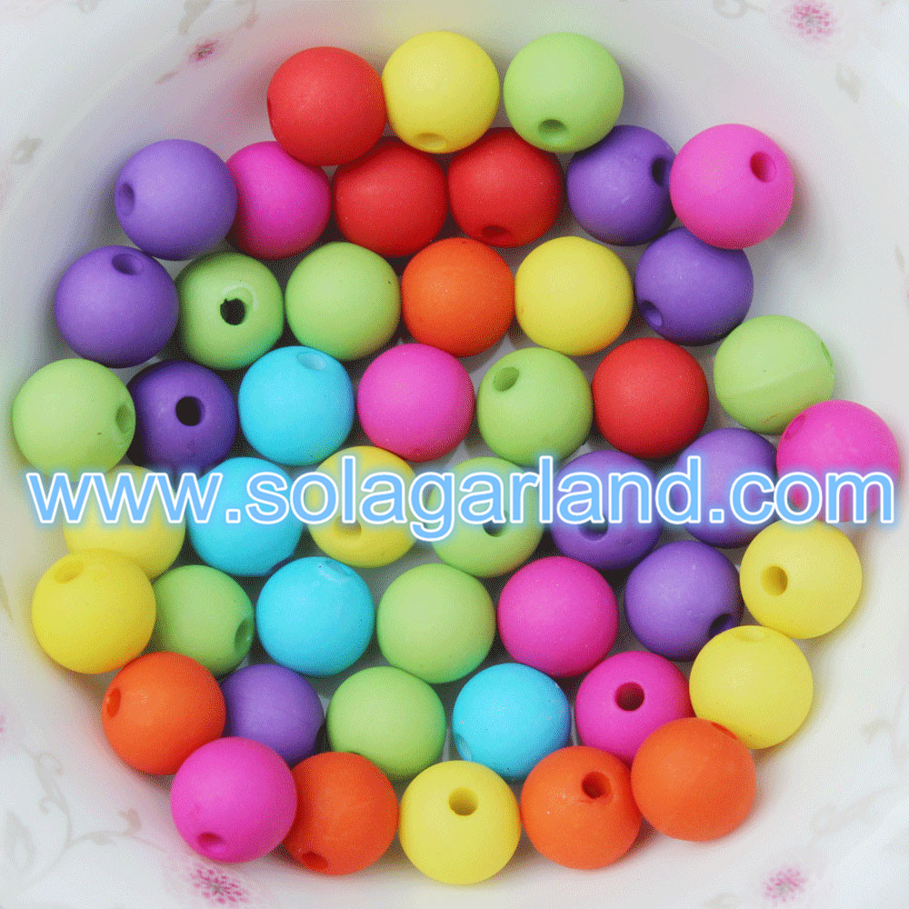 Acrylic Plastic Rubbersized Style Beads