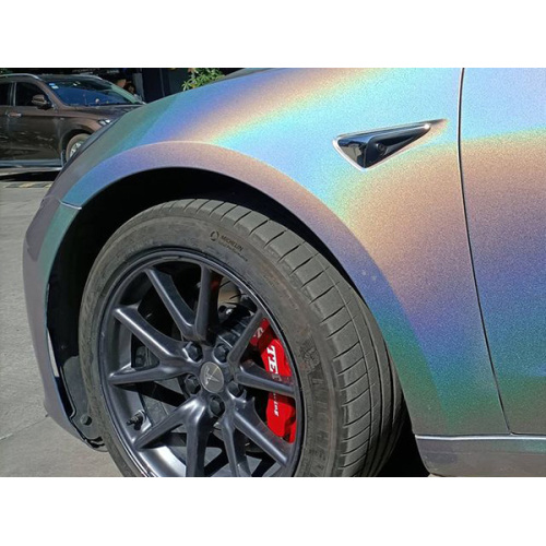 Rainbow Laser Silver Auto Vinyl Wrap