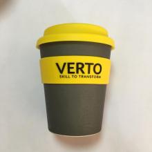 Reusable biodegradable eco bamboo fiber coffee cup