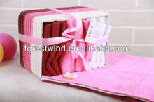 High Quality Colorful Basket Cotton Hand Towel Rolls