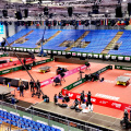 Piso de la cancha de tenis de mesa usó pisos deportivos de tenis