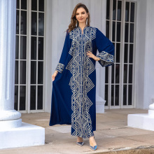 Sequined Embroidered Abaya: Muslim Women's Evening Dress OEM in Dubai Robe