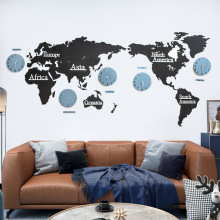 Oversized 3D DIY Customized World Map Clock Wall