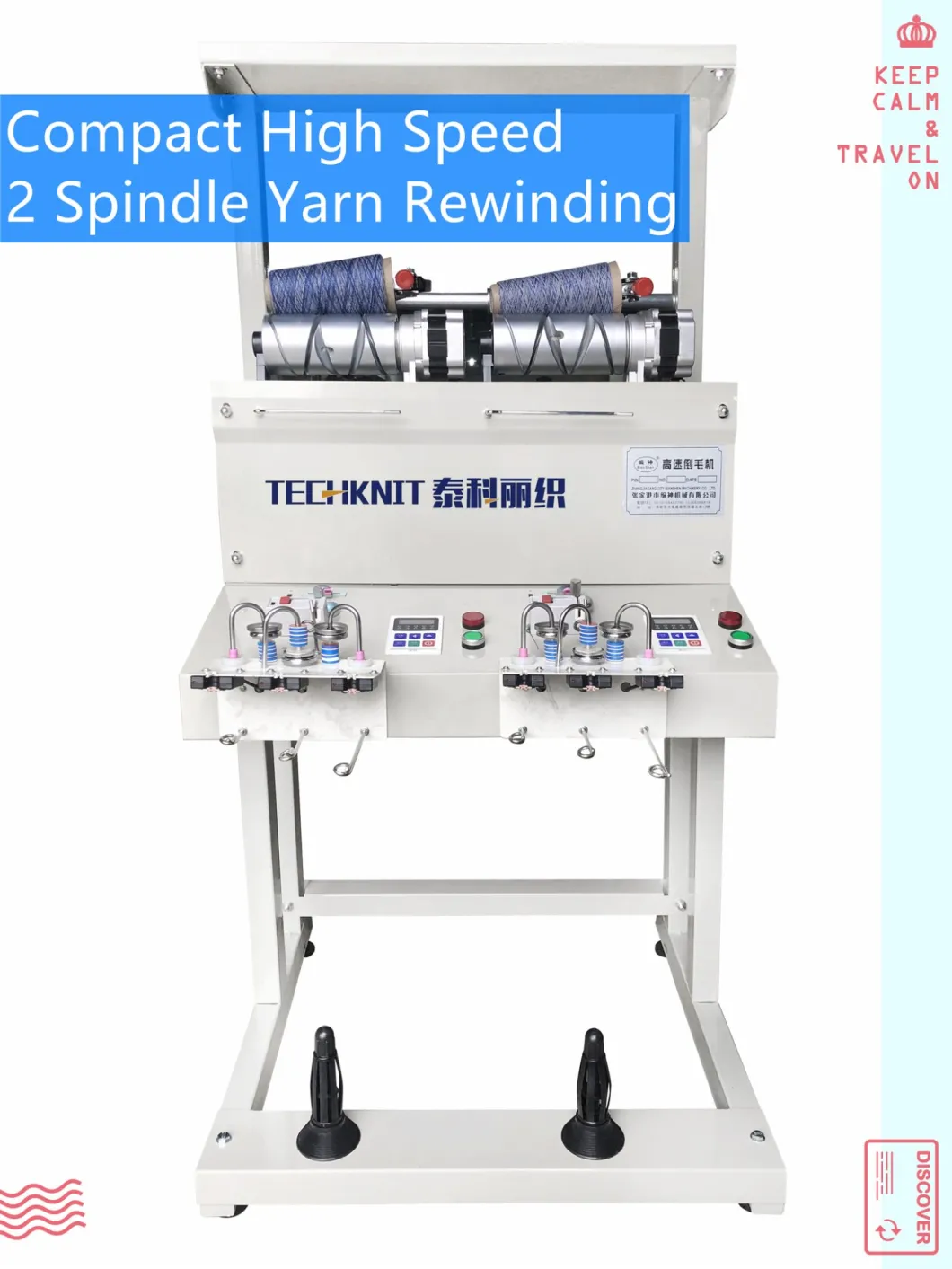 2 Spindle Yarn Winding Machine with Double Wax