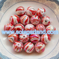 Plástico acrílico Tie Dye AB Swirl Round Gumball Beads Charms