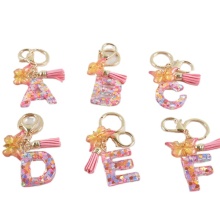 Cute Tassel Butterfly Keychain Letter Resin Crafts for Wallets and Purses