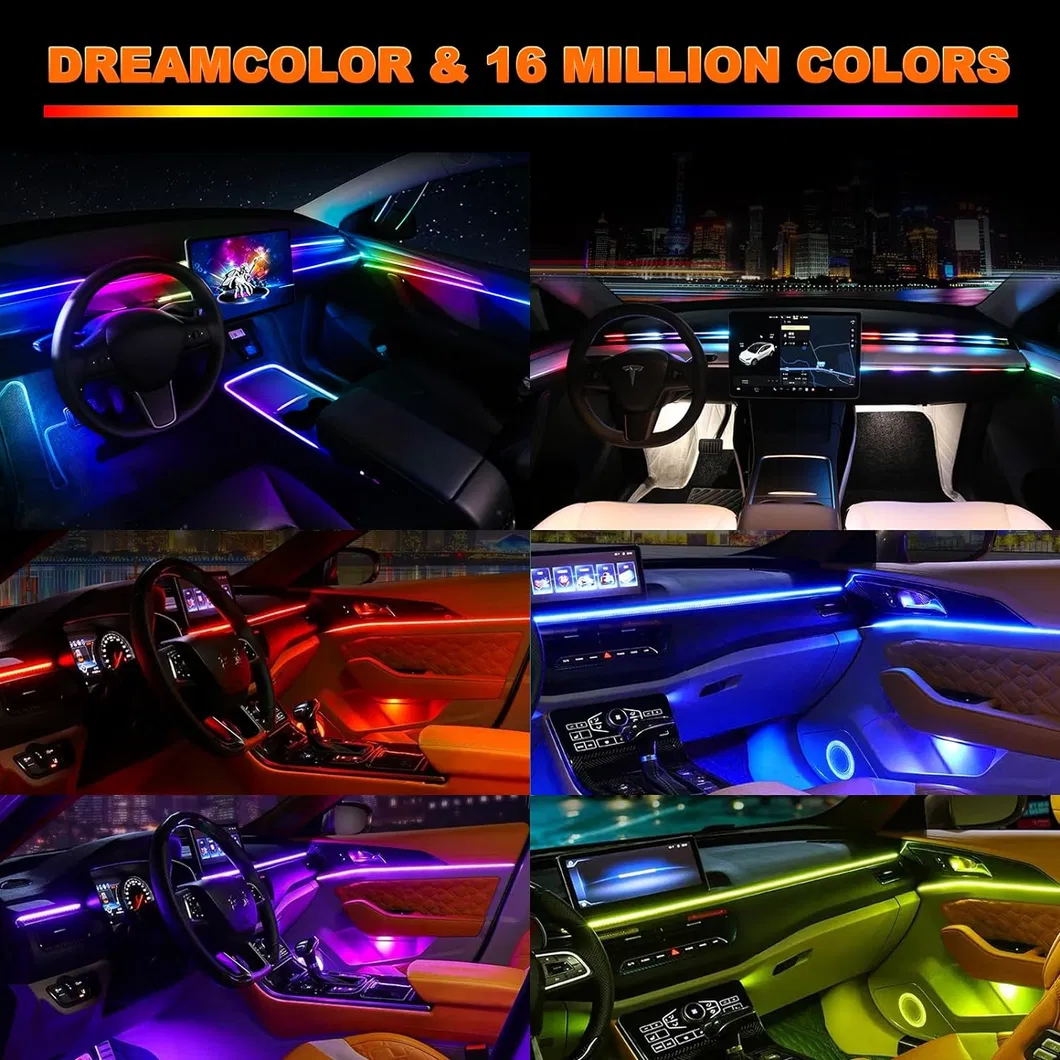 Vibrant LED Neon Light Strip Kit for Car Ambiance