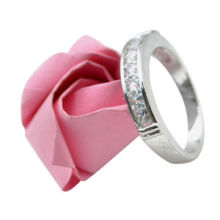 Wedding/engage minimalist eternity rings, made of copper and cubic zirconia, real platinum platedNew