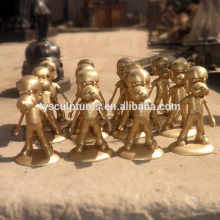 Business gift art sculpture small size bronze casting cartoon dog figurines