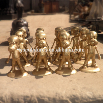 Business gift art sculpture small size bronze casting cartoon dog figurines
