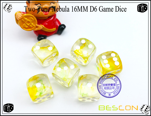 Zwei-Ton Nebelfleck 16MM D6 Spiel Dice-2 Two-Tone Nebula 16MM D6 Game Dice-2