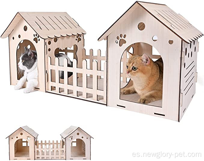 Camas de gato de madera para gatos interiores