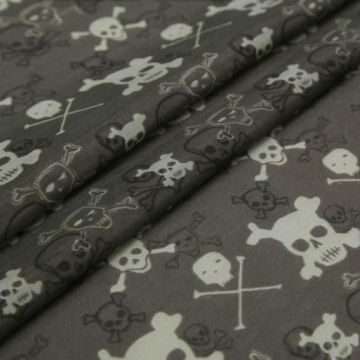 Popular Skull Print Cotton Silk Blends Fabric from Silk Fabric Manufacturer