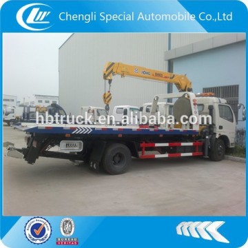 4x2 dongfeng wrecker recovery truck with 3.2ton XCMG crane