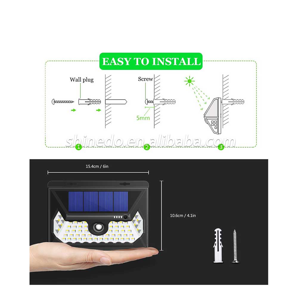 Shinedo Bright 60 LED Solar Power Lights Outdoor Motion Sensor Solar Lights for Yard Garden Lighting