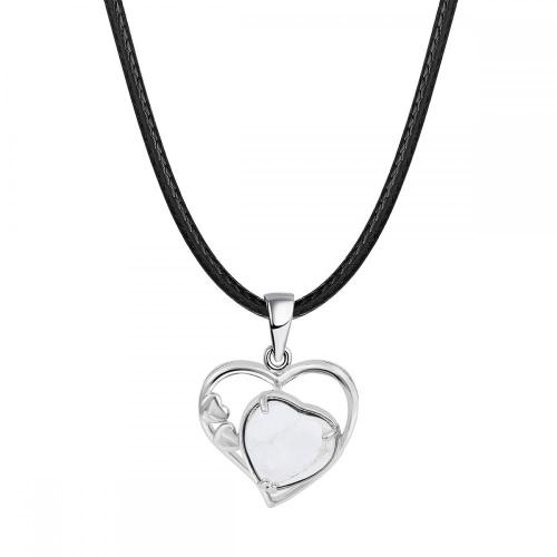 Crystal Love Heart Birthstone Pendant Gemstone Necklaces for Women