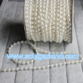 25M/Roll Beige Color Sunflower Pearl Beaded Sewing Trim Chain