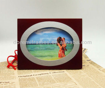 picture processing photo frame silver plated wall clocks with photo frame