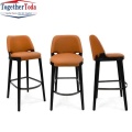 Synthetic Leather High Bar Stools Chair with Backrest