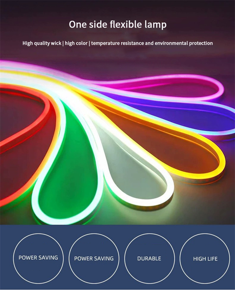 220V Silicone PVC Led Neon Tube 8*16mm 120 leds Custom IP65 Outdoor Cuttable Rope Light Flex Neon Lights