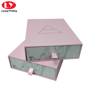 Drawer Box Packaging Marble Jewelry Box Pink