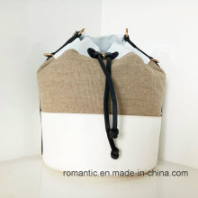 Popular Fashion Lady PU Leather Canvas Handbags (NMDK-032801)