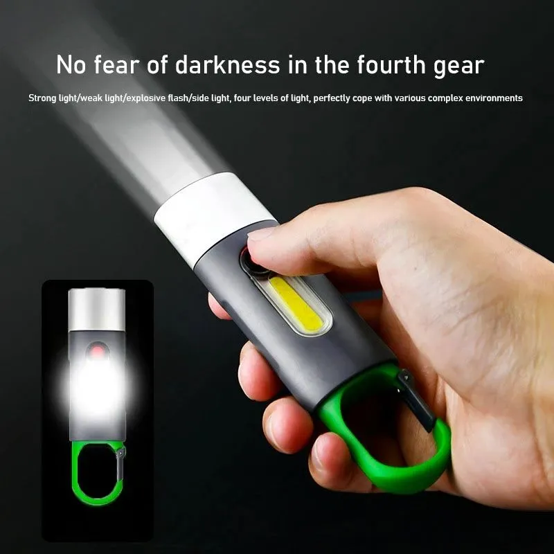 Compact Type-C Rechargeable Flashlight with Bright White Spotlight