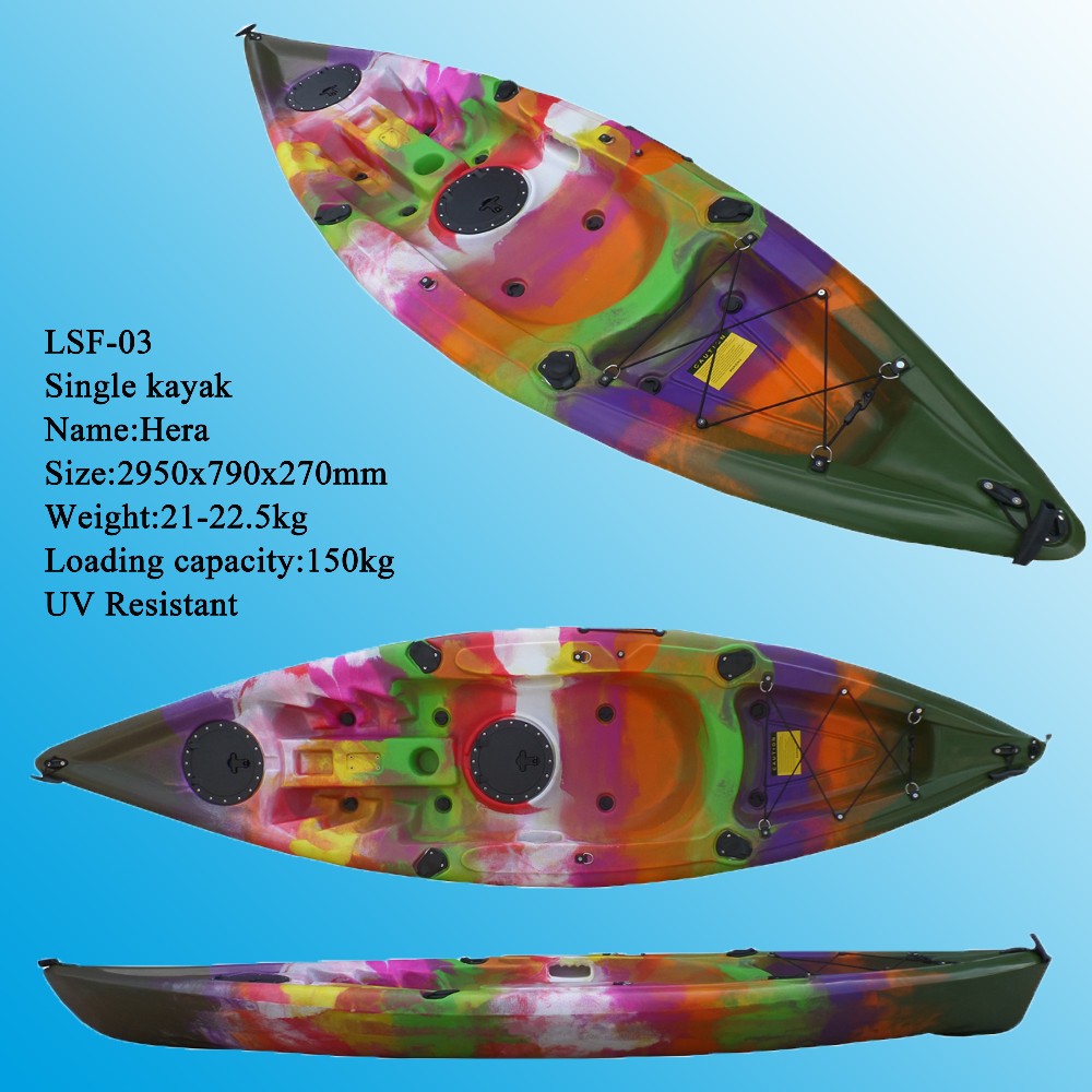 2021 China OEM wholesale no Inflatable foldable cheap ocean plastic canoe for sale single kayak